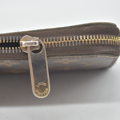 Louis Vuitton Monogram Zippy Zip Around Long Wallet Purse Brown CA2170