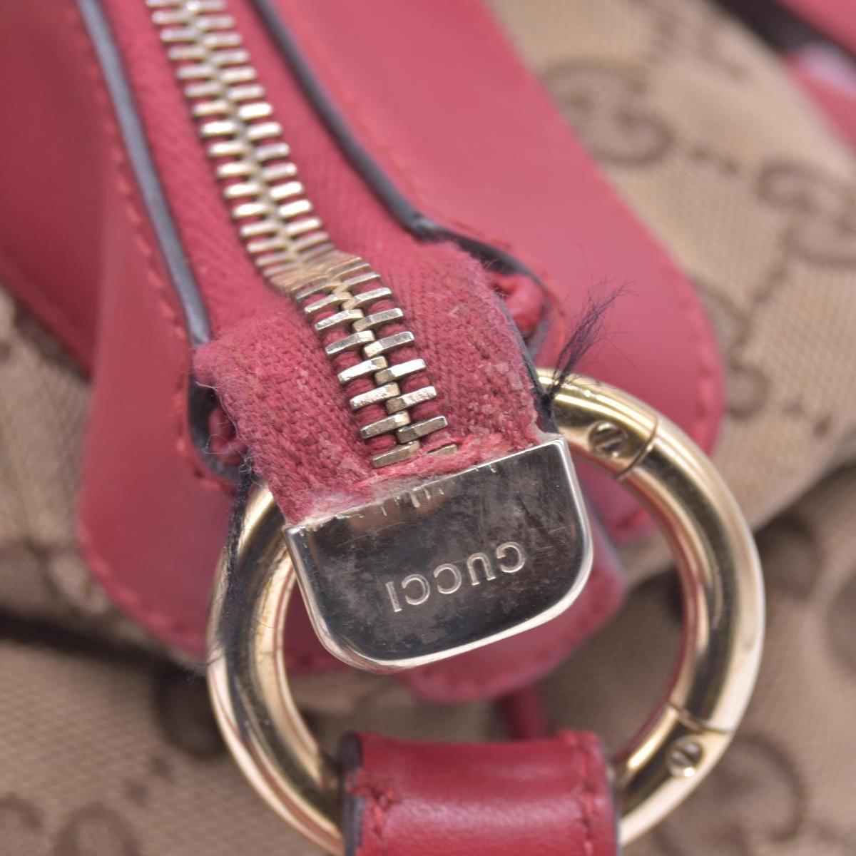 $1250 Gucci Monogram Valentine Tote Red