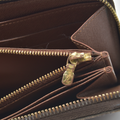 Louis Vuitton Monogram Zippy Zip Around Long Wallet Purse Brown CA2170