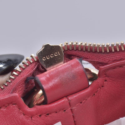 $1250 Gucci Monogram Valentine Tote Red