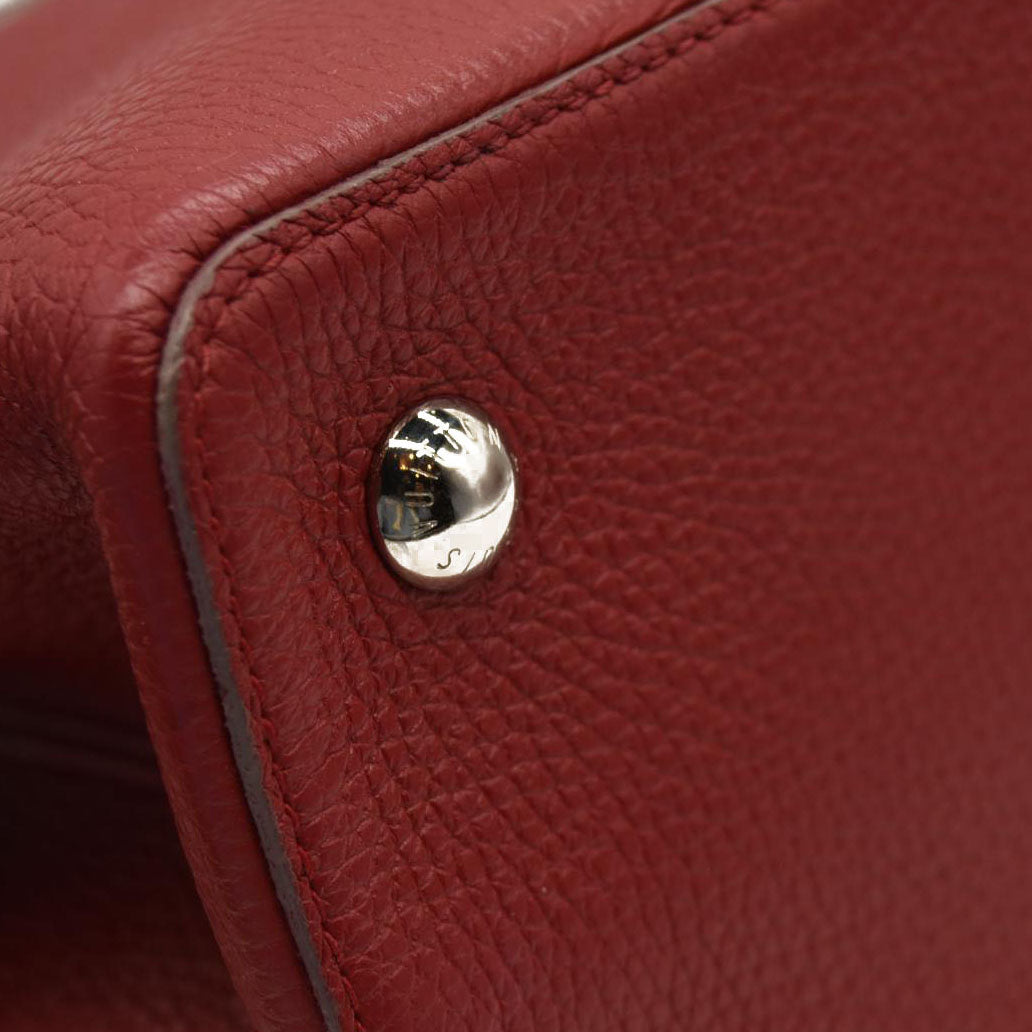 Louis Vuitton  Taurillon Capucines MM Rubis Tote