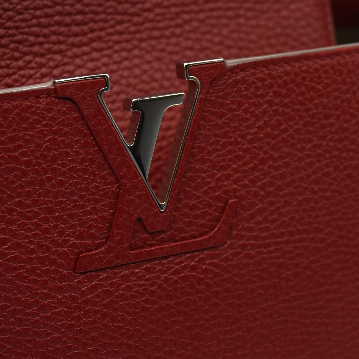 Louis Vuitton  Taurillon Capucines MM Rubis Tote