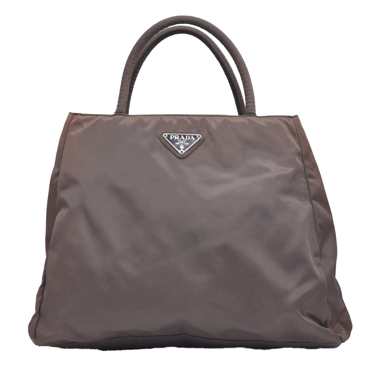 Prada  Enameled Metal Triangle Top Handle Bag