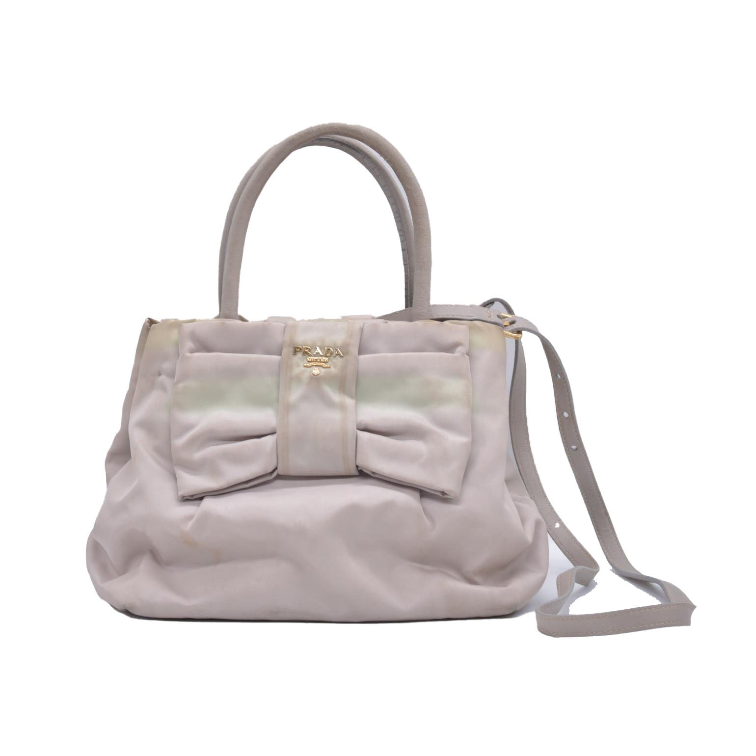 Prada  Tessuto Fiocco Tote Cream