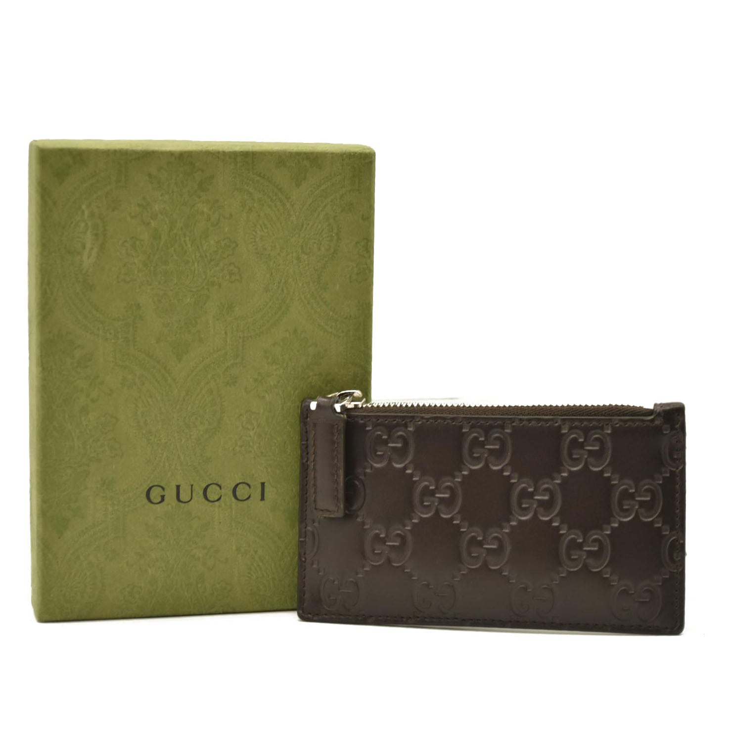 Gucci  Guccissima Signature Coin Case Card Holder Brown