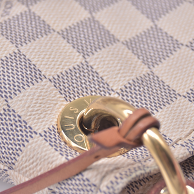 $2500 2018 USA Louis Vuitton Damier Azur Artsy MM Hobo Shoulder Bag with Charm 10021293 SD2128