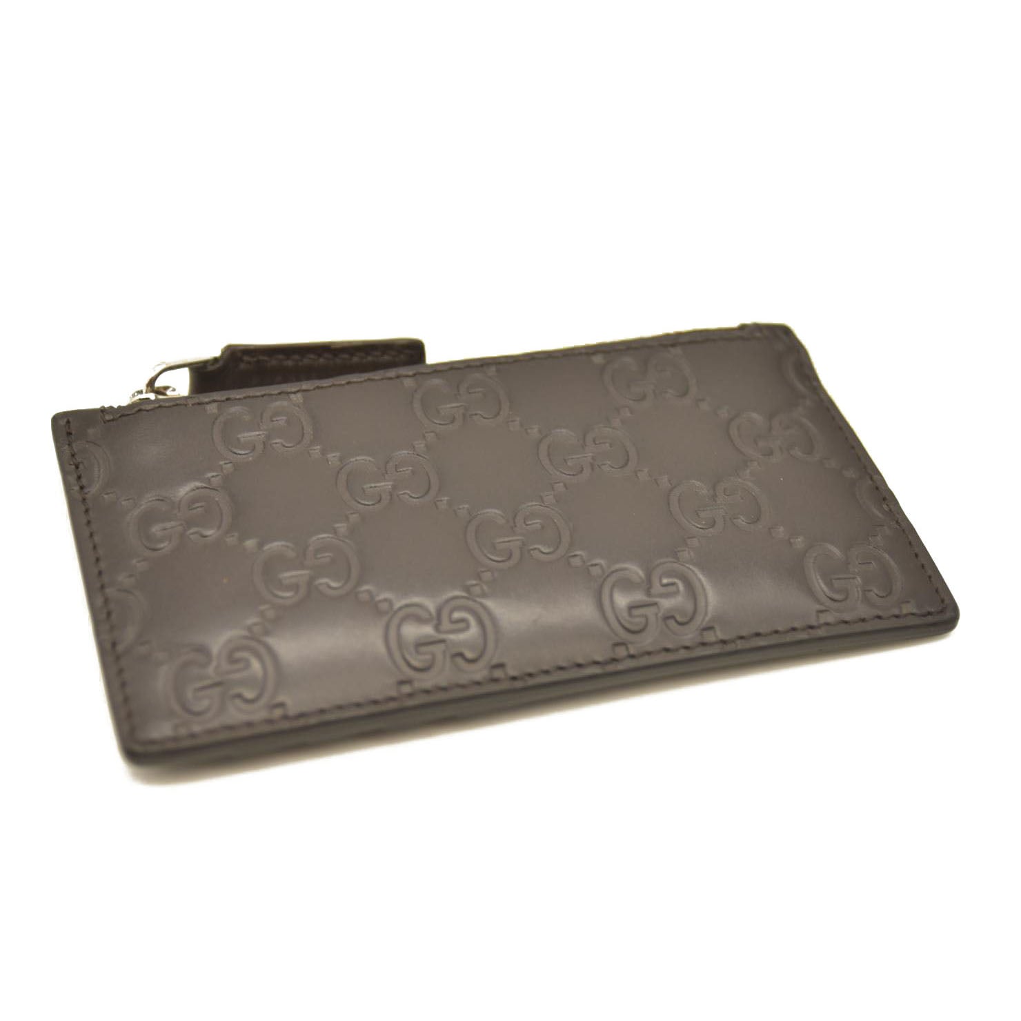 Gucci  Guccissima Signature Coin Case Card Holder Brown