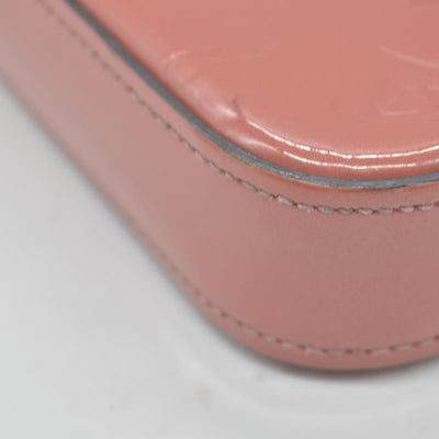 $1460 2018 Louis Vuitton Vernis Valentine Dog Pochette Felicie Chain Wallet Pink TJ0148