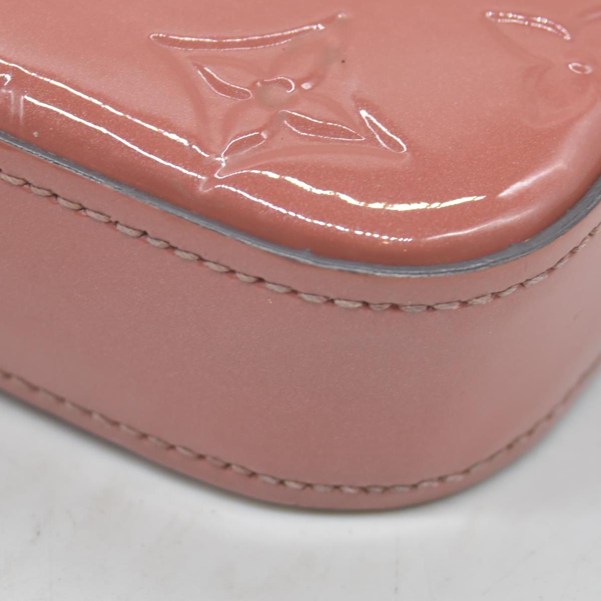 $1460 2018 Louis Vuitton Vernis Valentine Dog Pochette Felicie Chain Wallet Pink TJ0148