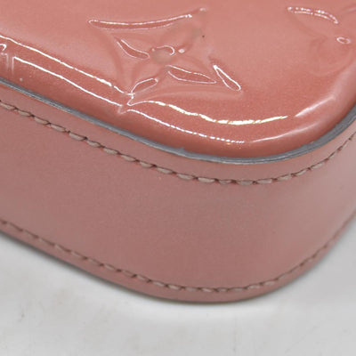$1460 2018 Louis Vuitton Vernis Valentine Dog Pochette Felicie Chain Wallet Pink TJ0148