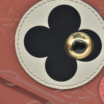 $1460 2018 Louis Vuitton Vernis Valentine Dog Pochette Felicie Chain Wallet Pink TJ0148