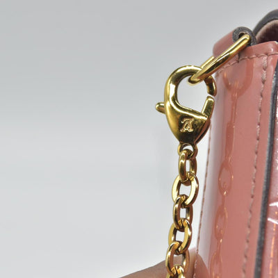 $1460 2018 Louis Vuitton Vernis Valentine Dog Pochette Felicie Chain Wallet Pink TJ0148