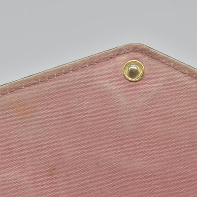 $1460 2018 Louis Vuitton Vernis Valentine Dog Pochette Felicie Chain Wallet Pink TJ0148