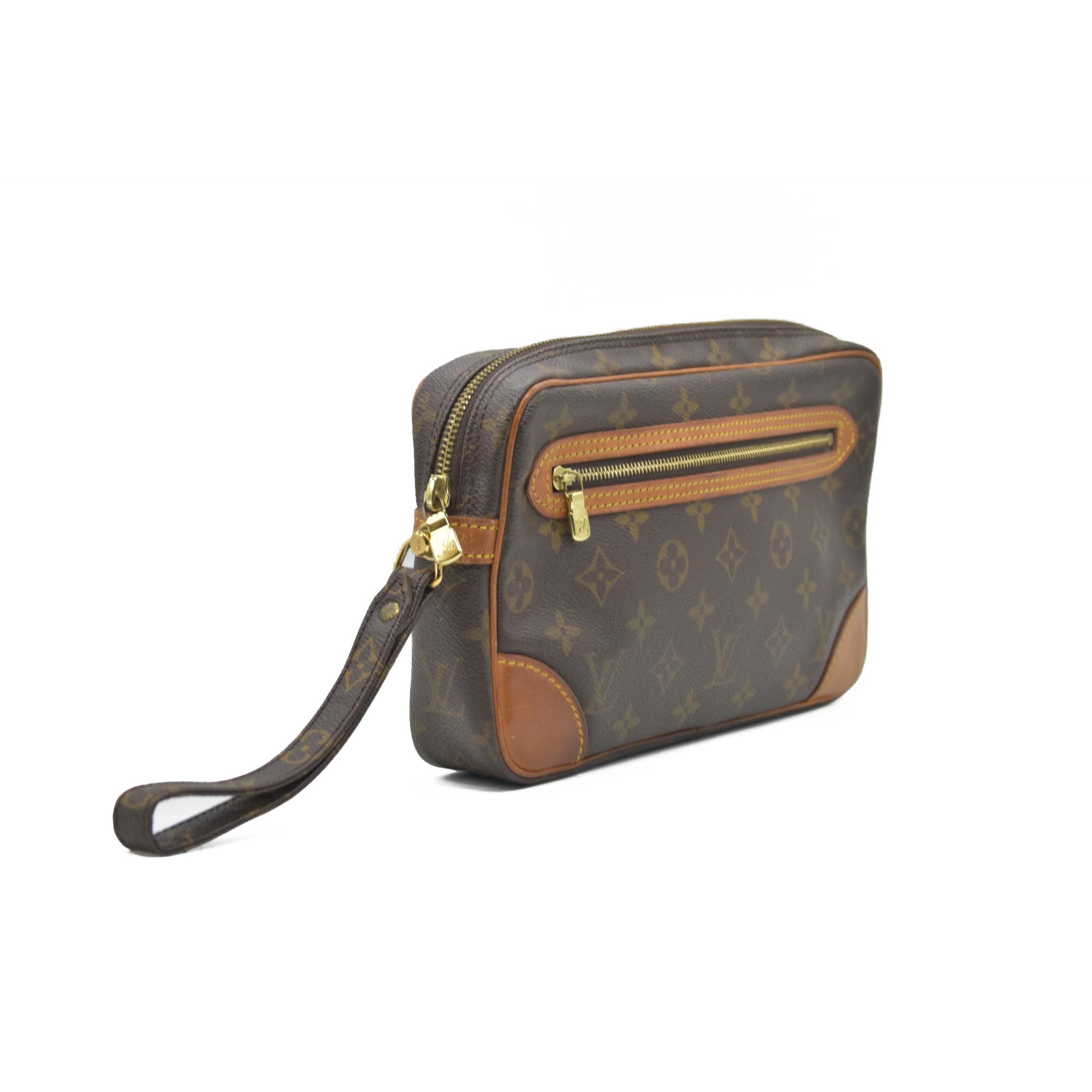 $690 LOUIS VUITTON Monogram Marly Dragonne GM Clutch Bag