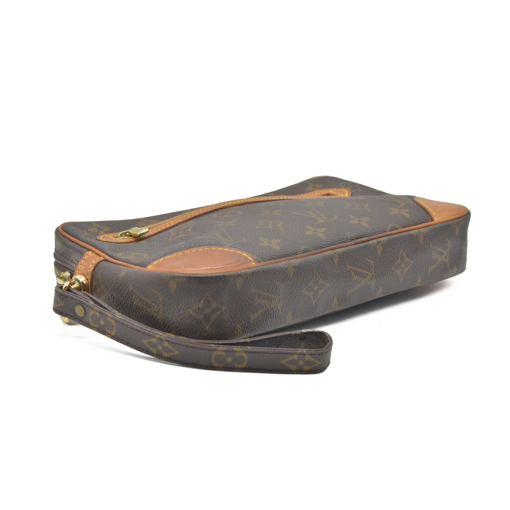 $690 LOUIS VUITTON Monogram Marly Dragonne GM Clutch Bag