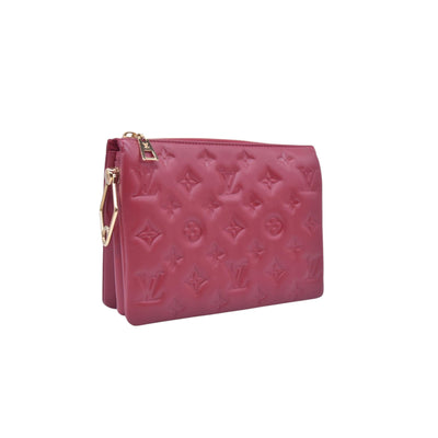 $3900 LOUIS VUITTON Monogram Empreinte Coussin PM Rubis Red RFID 10021360