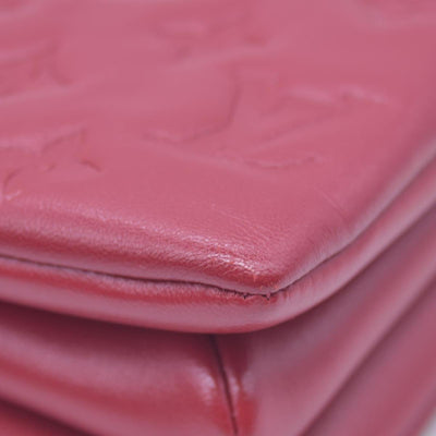 $3900 LOUIS VUITTON Monogram Empreinte Coussin PM Rubis Red RFID 10021360
