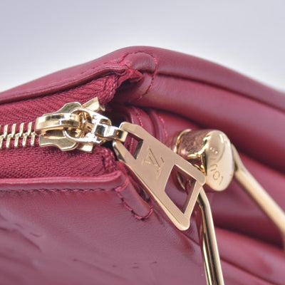 $3900 LOUIS VUITTON Monogram Empreinte Coussin PM Rubis Red RFID 10021360