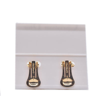 $300 Christian Dior Chain Motif Earrings Gold