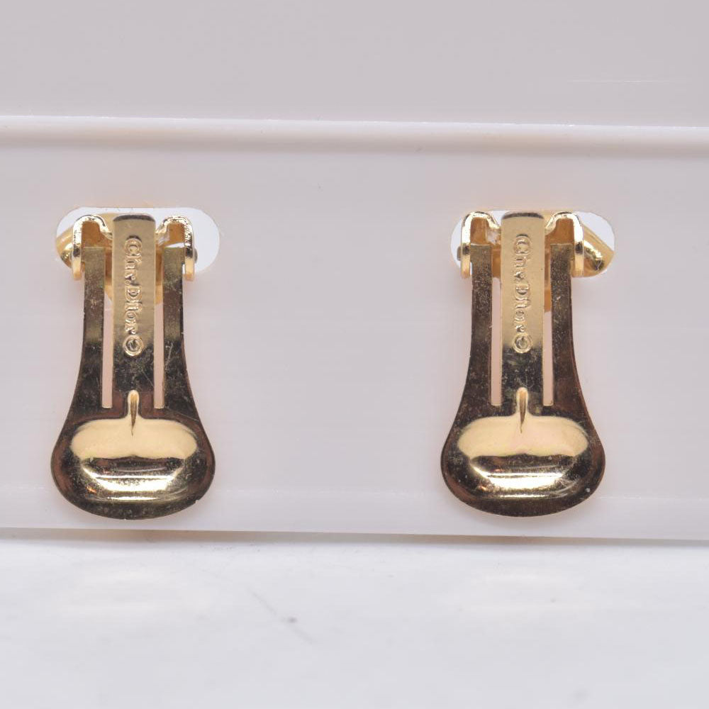 $300 Christian Dior Chain Motif Earrings Gold
