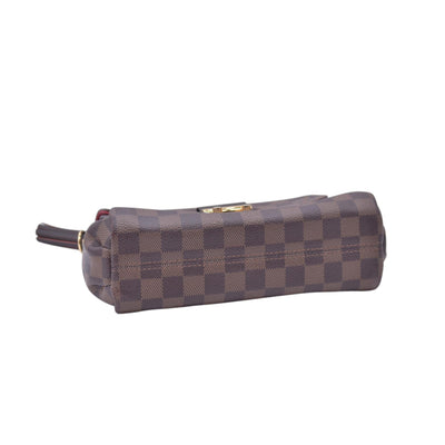 $1960 2018 LOUIS VUITTON Damier Ebene Croisette Top Handle Crossbody Bag Brown FL0138 10021361