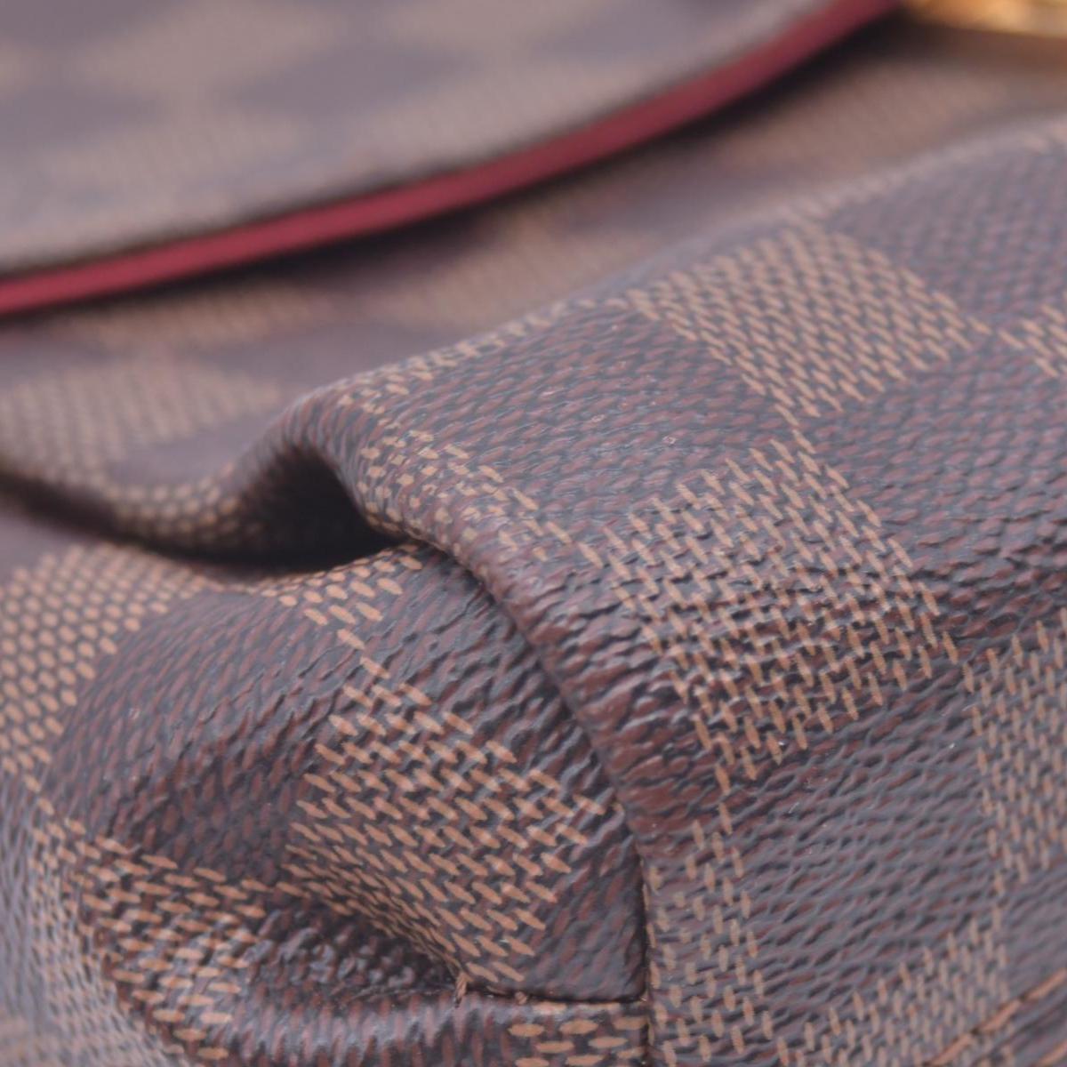 $1960 2018 LOUIS VUITTON Damier Ebene Croisette Top Handle Crossbody Bag Brown FL0138 10021361