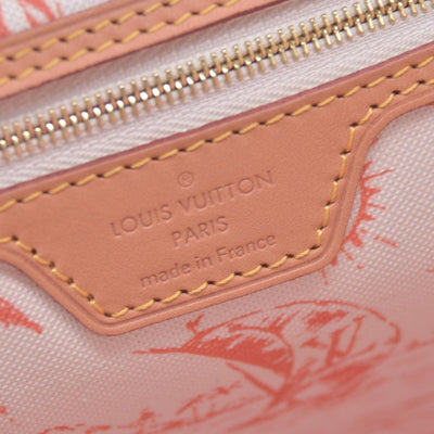 $3100 LOUIS VUITTON Monogram Resort Tile Neverfull MM Rose Clair Pink RFID 10021362