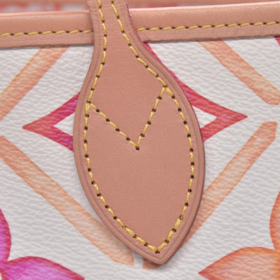 $3100 LOUIS VUITTON Monogram Resort Tile Neverfull MM Rose Clair Pink RFID 10021362