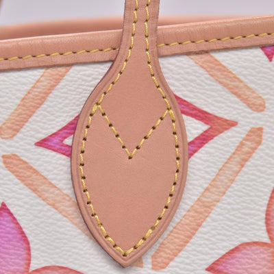 $3100 LOUIS VUITTON Monogram Resort Tile Neverfull MM Rose Clair Pink RFID 10021362