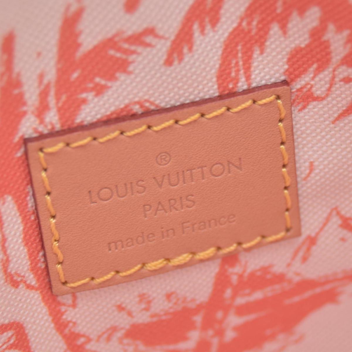 $3100 LOUIS VUITTON Monogram Resort Tile Neverfull MM Rose Clair Pink RFID 10021362