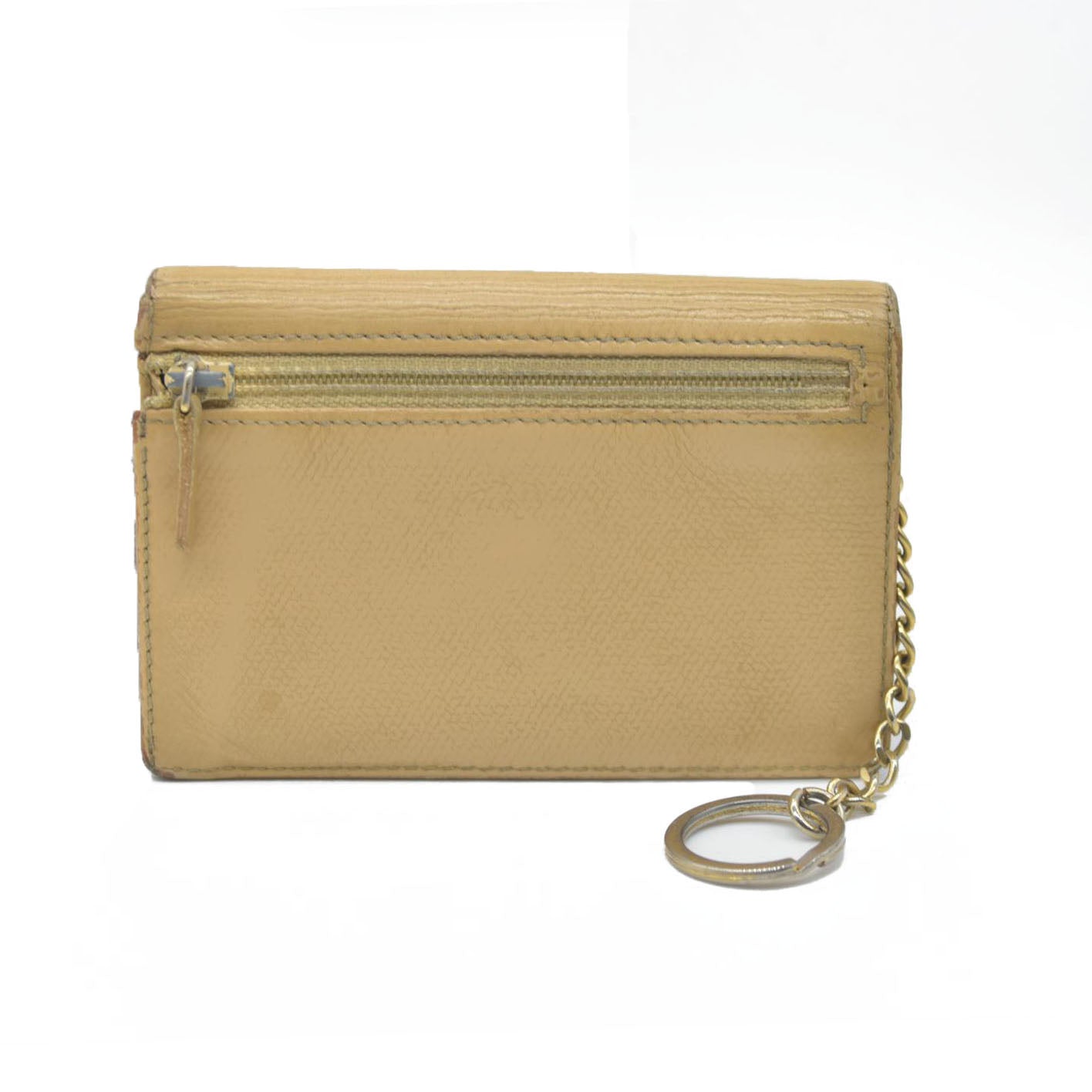 $875 Chanel Coco Button Coin Purse Beige