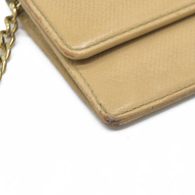 $875 Chanel Coco Button Coin Purse Beige