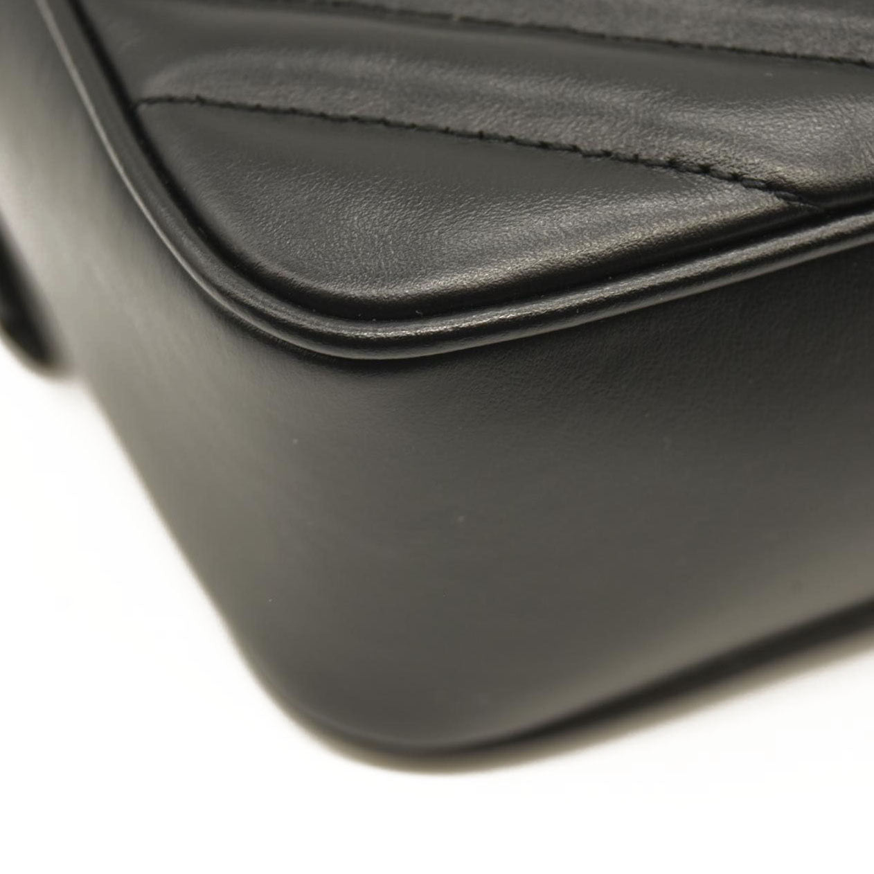 SAINT LAURENT Calfskin Matelasse Monogram Lou Camera Bag Black