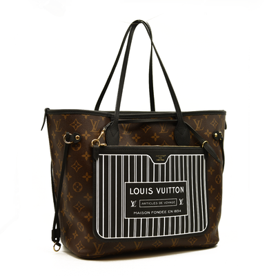 Louis Vuitton Monogram Calfskin Neo Neverfull Inside Out MM Black