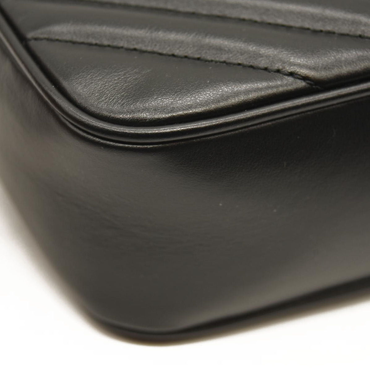 SAINT LAURENT Calfskin Matelasse Monogram Lou Camera Bag Black