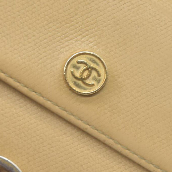 $875 Chanel Coco Button Coin Purse Beige