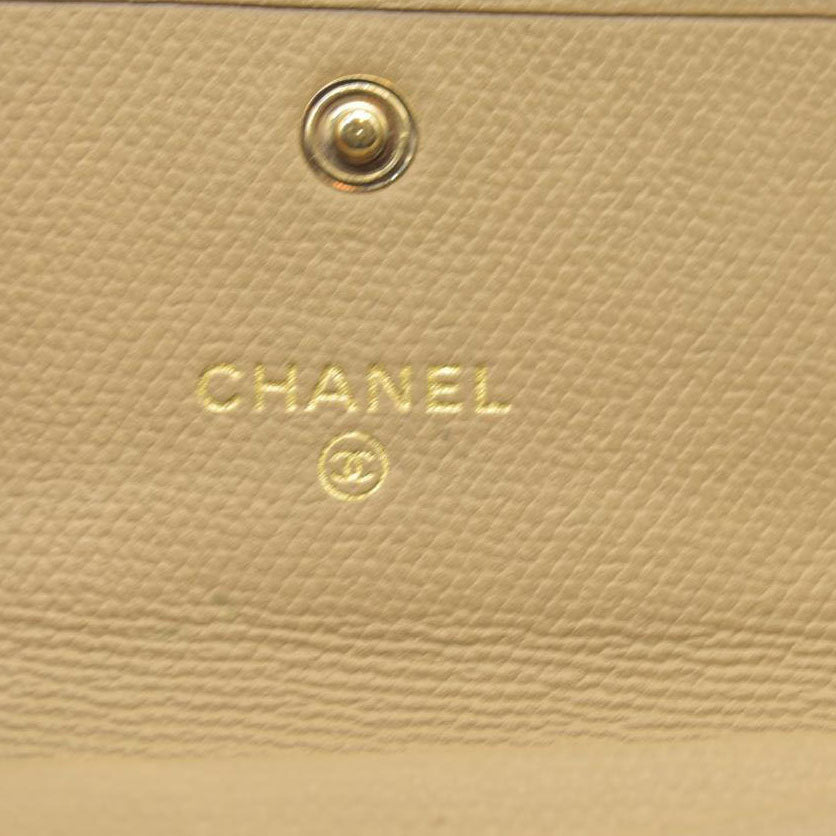 $875 Chanel Coco Button Coin Purse Beige