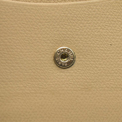 $875 Chanel Coco Button Coin Purse Beige