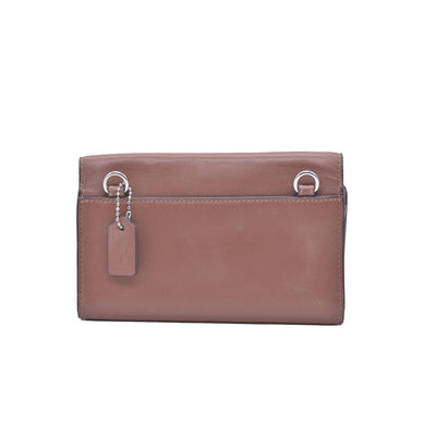 Coach Saffiano Tan Trifold Cross-grain Leather Wallet