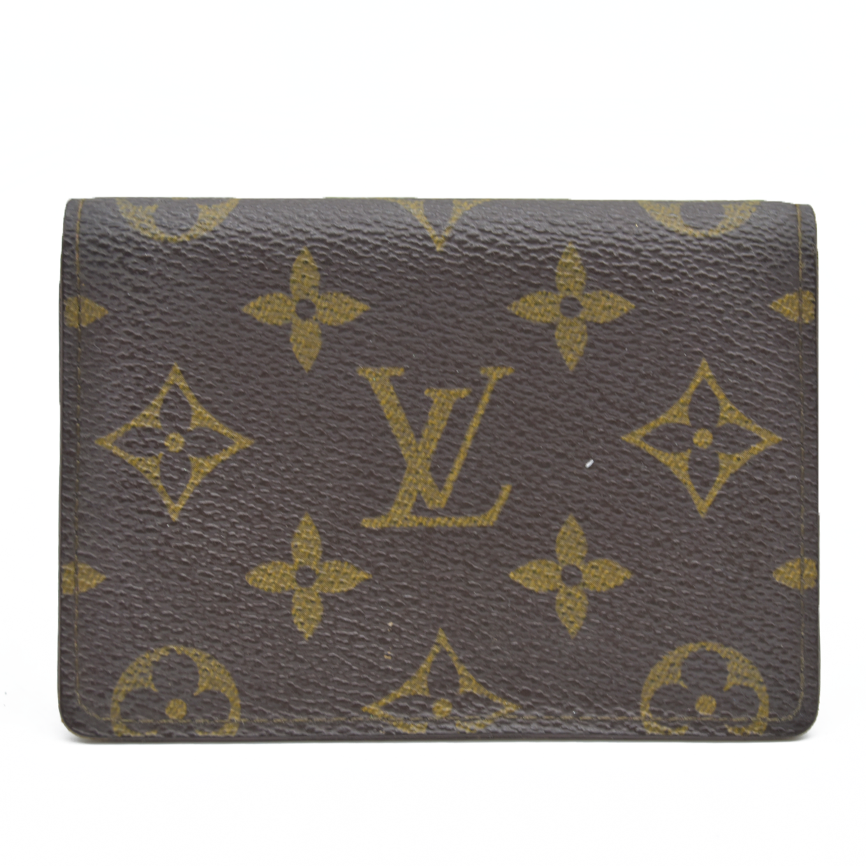$535 Louis Vuitton Monogram Porte 2 Cartes Vertical Pass Card Case Brown CA0994 CONSIGNMENT