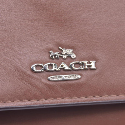 Coach Saffiano Tan Trifold Cross-grain Leather Wallet