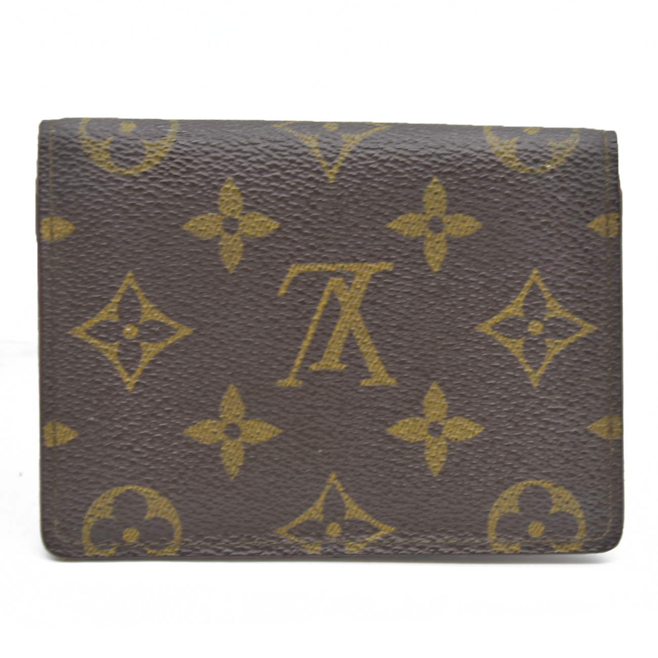 $535 Louis Vuitton Monogram Porte 2 Cartes Vertical Pass Card Case Brown CA0994 CONSIGNMENT