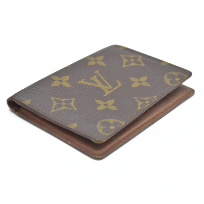 $535 Louis Vuitton Monogram Porte 2 Cartes Vertical Pass Card Case Brown CA0994 CONSIGNMENT