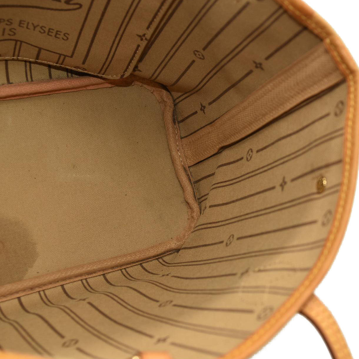 LOUIS VUITTON Neverfull PM Monogram Tote Bag Monogram Canvas Stain