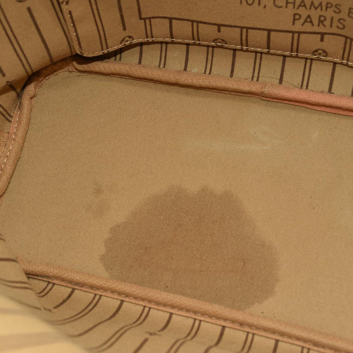 LOUIS VUITTON Neverfull PM Monogram Tote Bag Monogram Canvas Stain