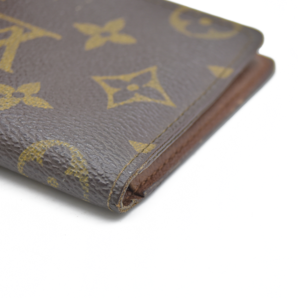 $535 Louis Vuitton Monogram Porte 2 Cartes Vertical Pass Card Case Brown CA0994 CONSIGNMENT