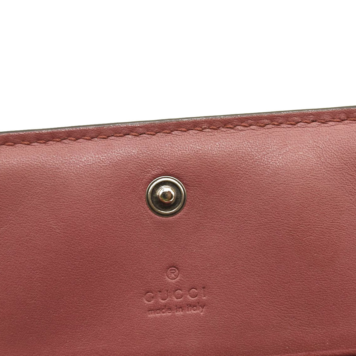 USED GUCCI GG Supreme Monogram Blooms Card Case Beige Multicolor Dry Rose