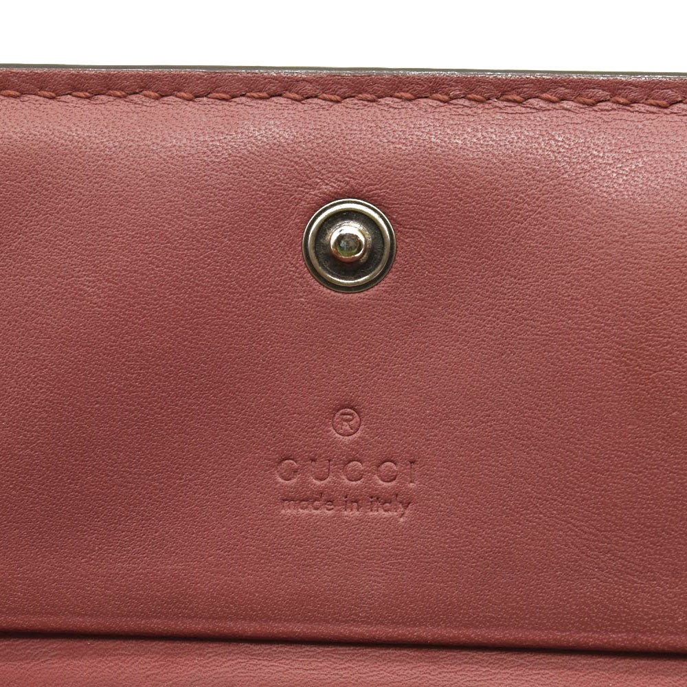 USED GUCCI GG Supreme Monogram Blooms Card Case Beige Multicolor Dry Rose