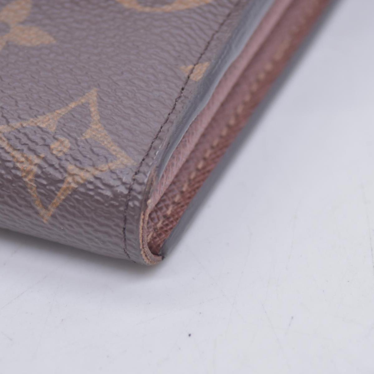 $790 LOUIS VUITTON Monogram Envelope Portefeuille Sarah Wallet Brown 10021369