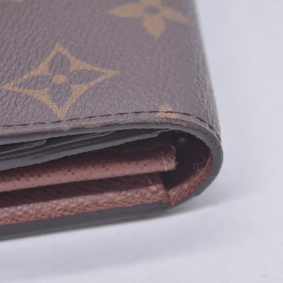 $790 LOUIS VUITTON Monogram Envelope Portefeuille Sarah Wallet Brown 10021369